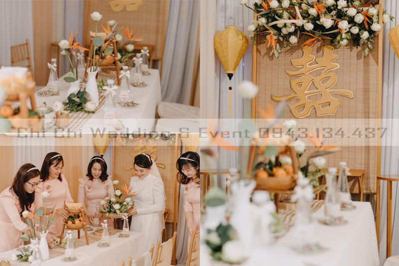 Trang trí nhà ngày cưới với tôn vàng đẹp tại tphcm